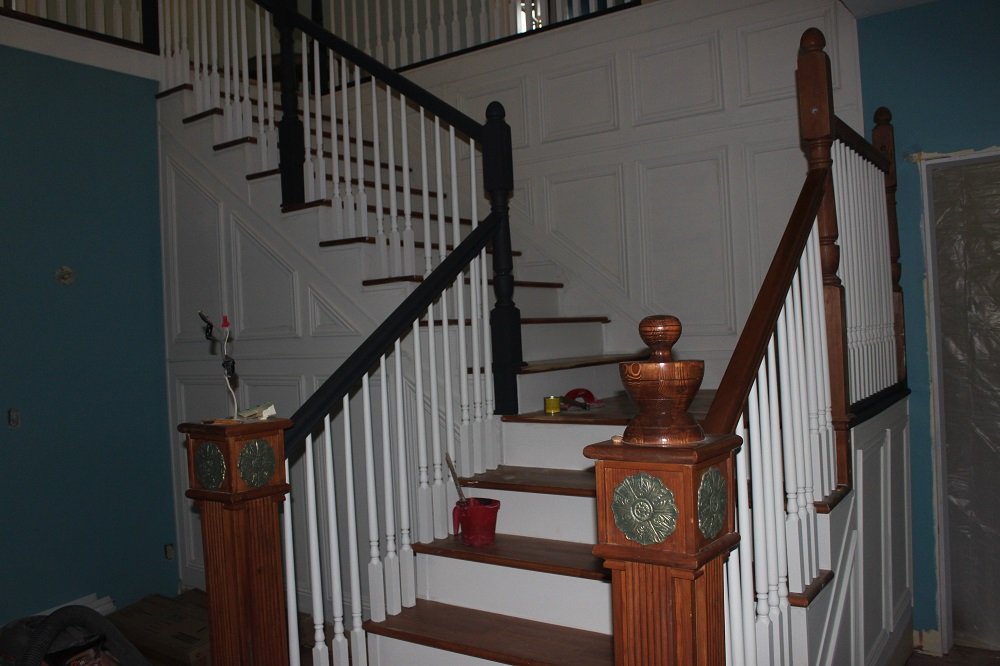 FaithSpun | Painting Stairs | Black and White Stairs